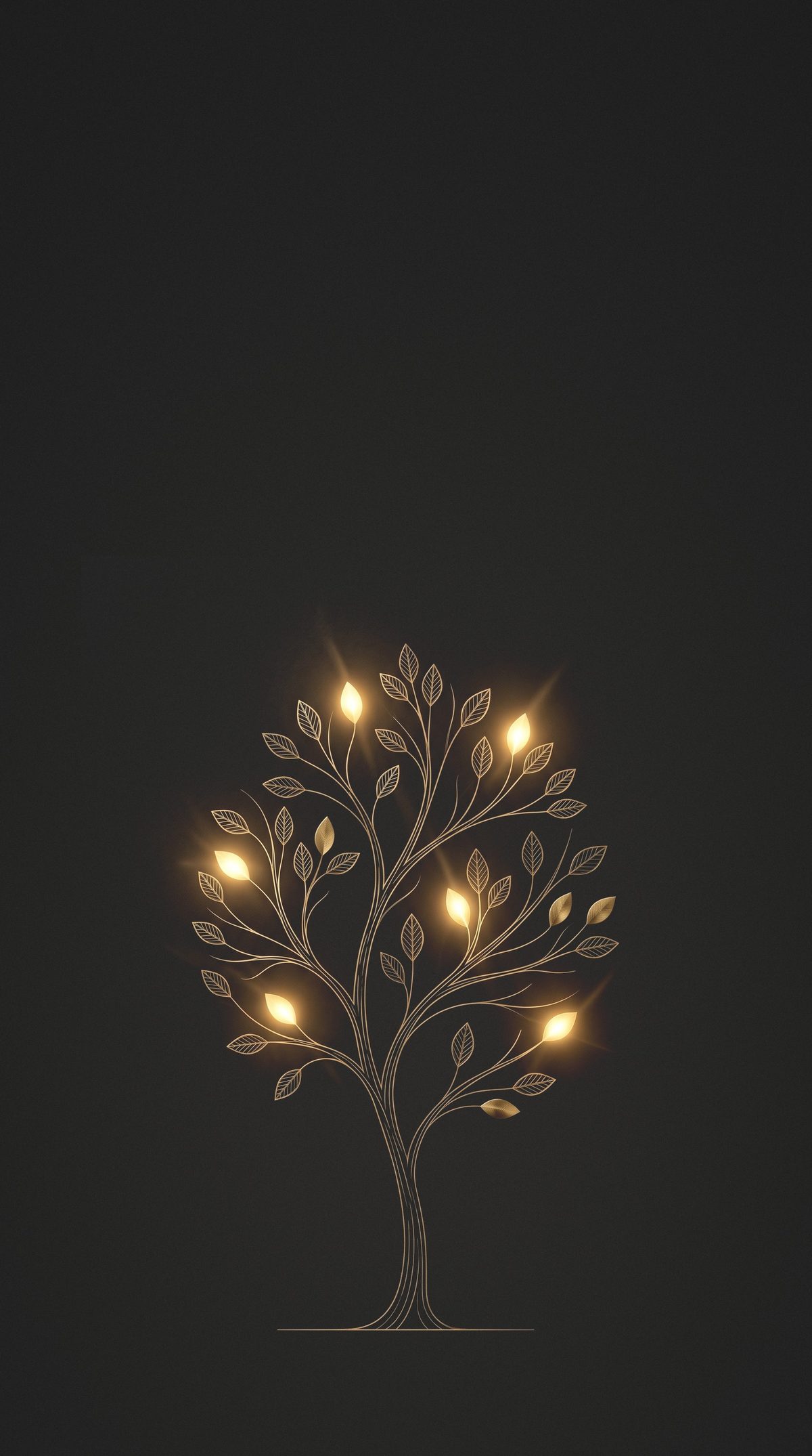 Capa do guia: árvore de traço dourado com folhas iluminadas sobre fundo escuro